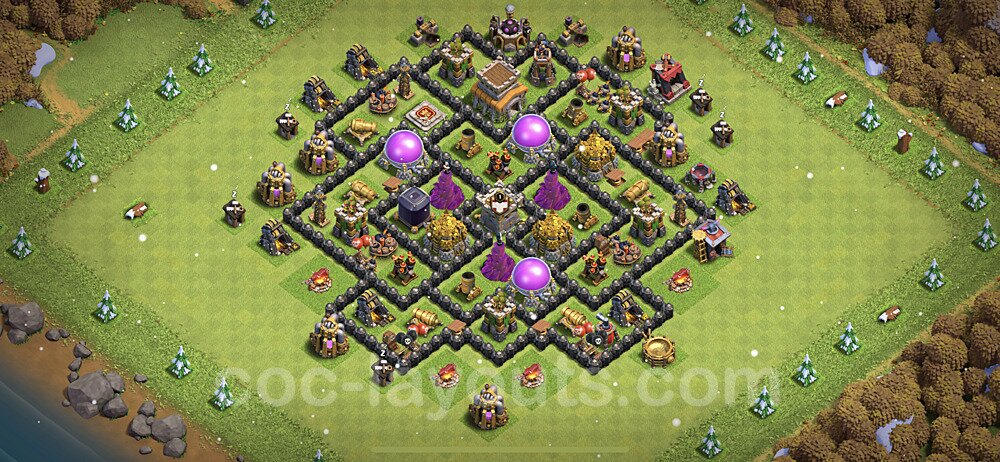 Base plan TH8 Max Levels with Link, Anti 3 Stars for Farming 2023, #127