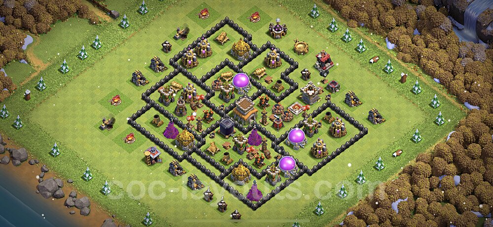 Base plan TH8 Max Levels with Link for Farming 2023, #130