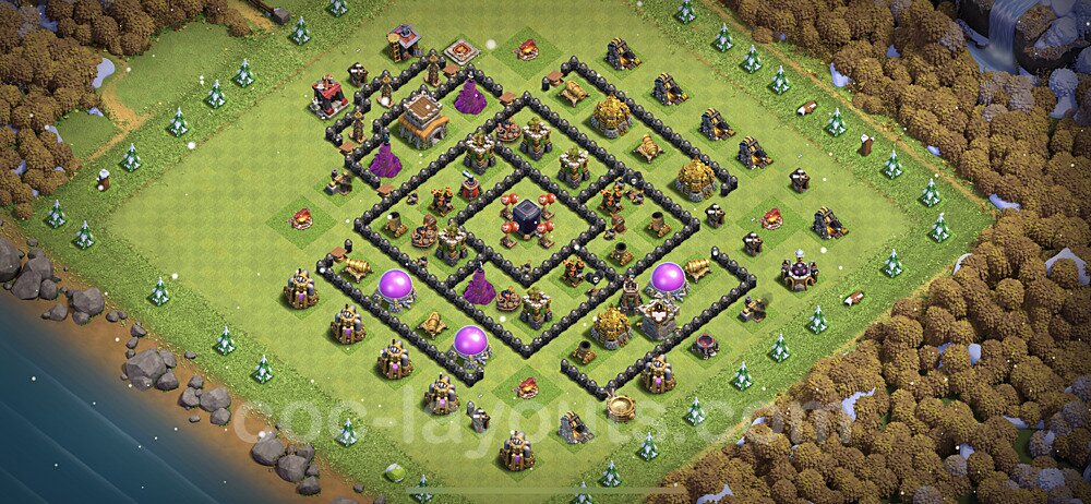 Base plan TH8 Max Levels with Link for Farming 2023, #262