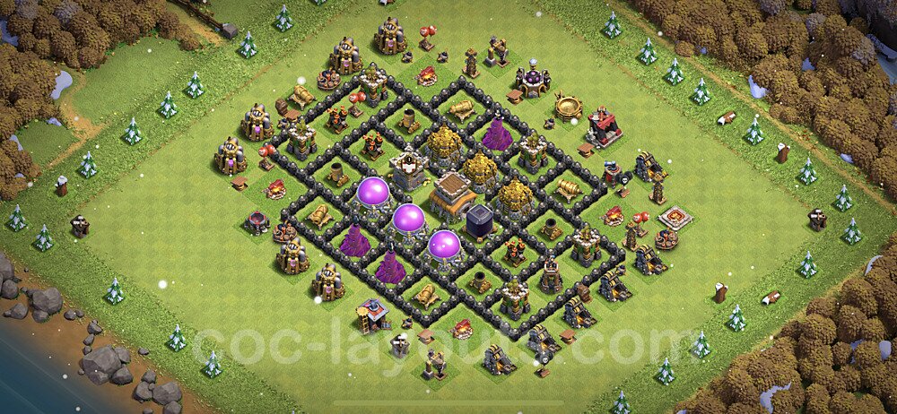 Base plan TH8 (design / layout) with Link, Anti Everything, Hybrid for Farming 2023, #271