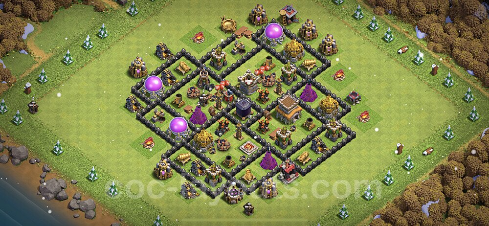 Base plan TH8 Max Levels with Link, Anti Everything for Farming 2023, #276