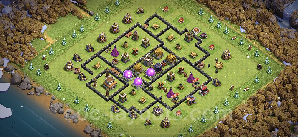 Base plan TH8 Max Levels with Link, Anti Everything for Farming 2023, #277