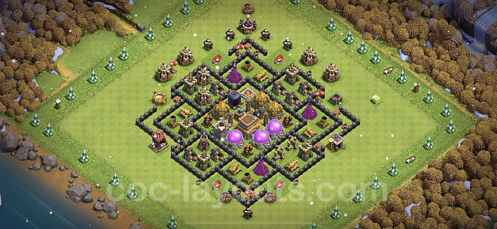 Base plan TH8 (design / layout) with Link, Anti Everything, Hybrid for Farming 2023, #288