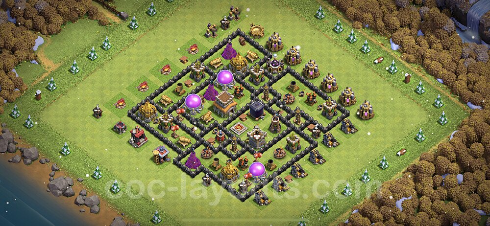 Base plan TH8 (design / layout) with Link, Anti 3 Stars for Farming 2022, #289