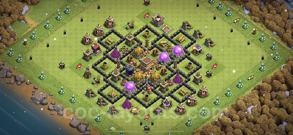 Base plan TH8 (design / layout) with Link, Anti Everything, Hybrid for Farming 2023, #290