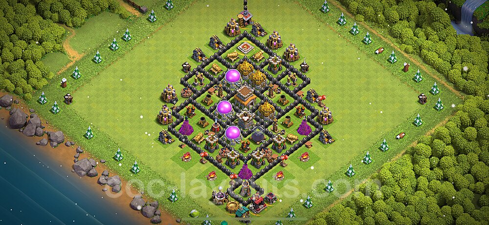 Base plan TH8 (design / layout) with Link, Anti Everything, Hybrid for Farming 2024, #298
