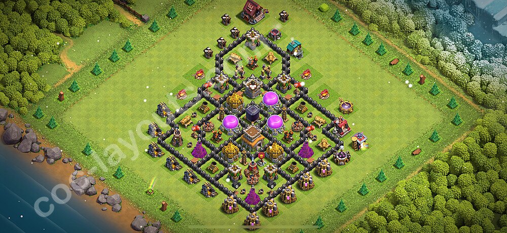Base plan TH8 Max Levels with Link, Anti Everything for Farming 2026, #308