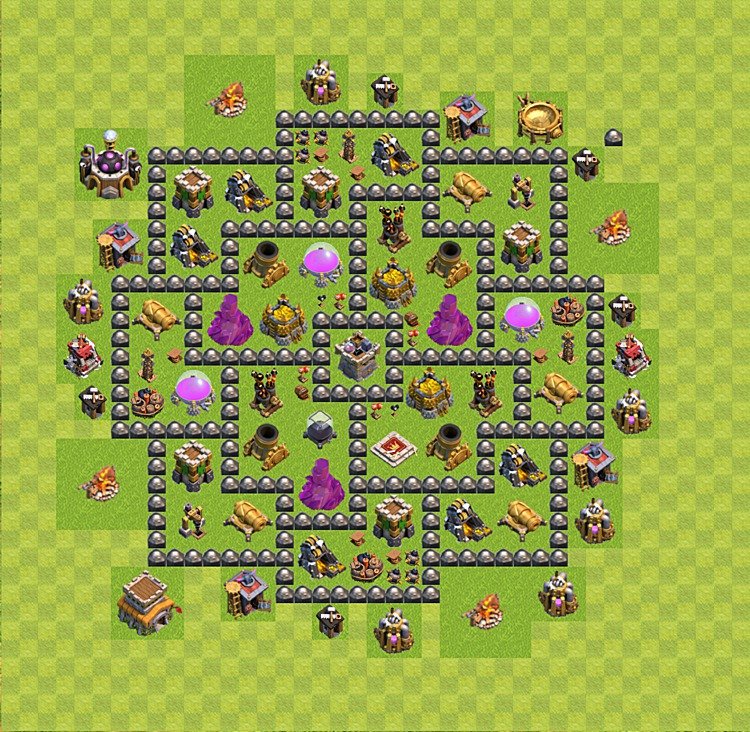 Diseño de aldea para farming Ayuntamiento 8 - COC TH8 Perfecta Distribucion - #33