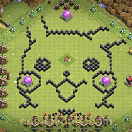 TH8 Funny Troll Base Plan with Link, Copy Town Hall 8 Art Design 2022, #10