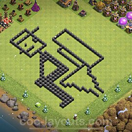 TH8 Funny Troll Base Plan with Link, Copy Town Hall 8 Art Design 2022, #12