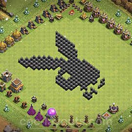 TH8 Funny Troll Base Plan with Link, Copy Town Hall 8 Art Design 2022, #19