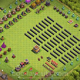 TH8 Funny Troll Base Plan with Link, Copy Town Hall 8 Art Design 2022, #22