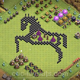 TH8 Funny Troll Base Plan with Link, Copy Town Hall 8 Art Design 2021, #3