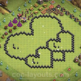 TH8 Funny Troll Base Plan with Link, Copy Town Hall 8 Art Design 2023, #4