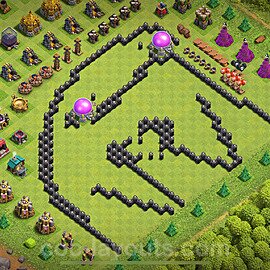 TH8 Funny Troll Base Plan with Link, Copy Town Hall 8 Art Design 2024, #40