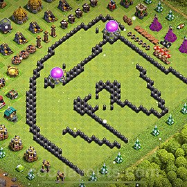 Die Troll Funny Base RH8 + Link 2024 - COC Rathaus Level 8 Art Base - #40