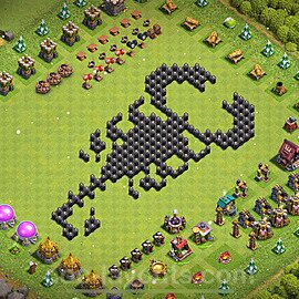 Municipio livello 8 Troll Funny Base + Link - Miglior Art Disposizione Villaggio COC 2024 TH8 - #42