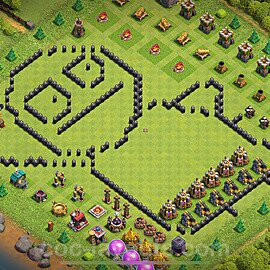 Troll Funny Diseño de aldea Ayuntamiento 8 Copiar - COC TH8 Perfecta Art Distribucion 2024 + Enlace - #43