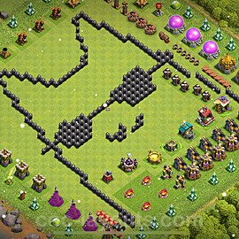 TH8 Funny Troll Base Plan with Link, Copy Town Hall 8 Art Design 2024, #44