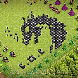 TH8 Funny Troll Base Plan with Link, Copy Town Hall 8 Art Design 2024, #45