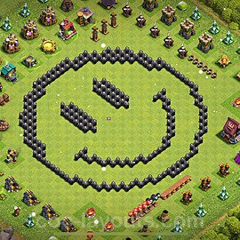 TH8 Funny Troll Base Plan with Link, Copy Town Hall 8 Art Design 2024, #47