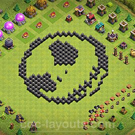 Municipio livello 8 Troll Funny Base + Link - Miglior Art Disposizione Villaggio COC 2024 TH8 - #49