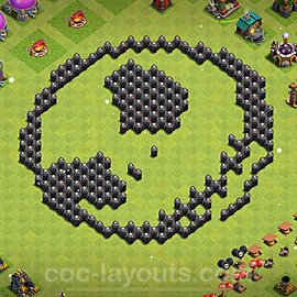 TH8 Funny Troll Base Plan with Link, Copy Town Hall 8 Art Design 2024, #49