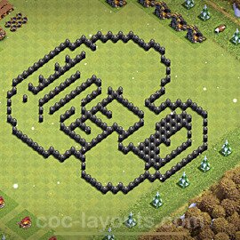 TH8 Funny Troll Base Plan with Link, Copy Town Hall 8 Art Design 2023, #5
