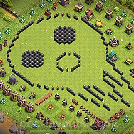 Troll Funny Diseño de aldea Ayuntamiento 8 Copiar - COC TH8 Perfecta Art Distribucion 2024 + Enlace - #51