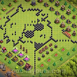 Municipio livello 8 Troll Funny Base + Link - Miglior Art Disposizione Villaggio COC 2025 TH8 - #55