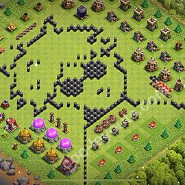 TH8 Funny Troll Base Plan with Link, Copy Town Hall 8 Art Design 2025, #55