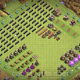 TH8 Funny Troll Base Plan with Link, Copy Town Hall 8 Art Design 2022, #7