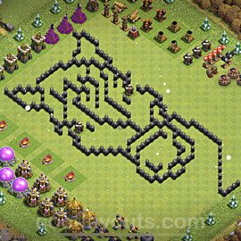 TH8 Funny Troll Base Plan with Link, Copy Town Hall 8 Art Design 2023, #9