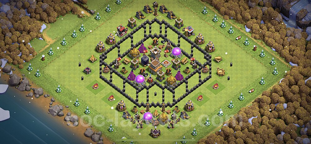 TH8 Funny Troll Base Plan with Link, Copy Town Hall 8 Art Design 2023, #2