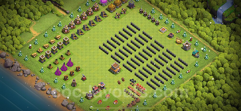TH8 Funny Troll Base Plan with Link, Copy Town Hall 8 Art Design 2022, #22