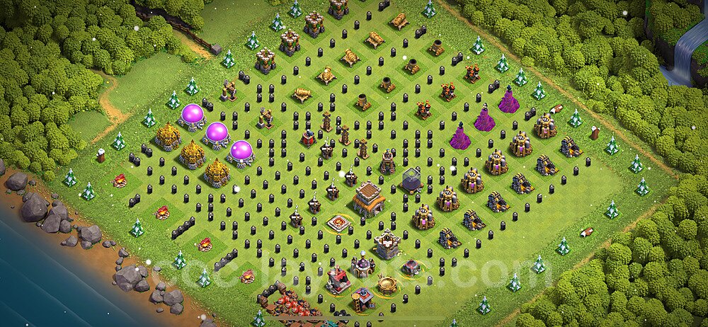 TH8 Funny Troll Base Plan with Link, Copy Town Hall 8 Art Design 2023, #25