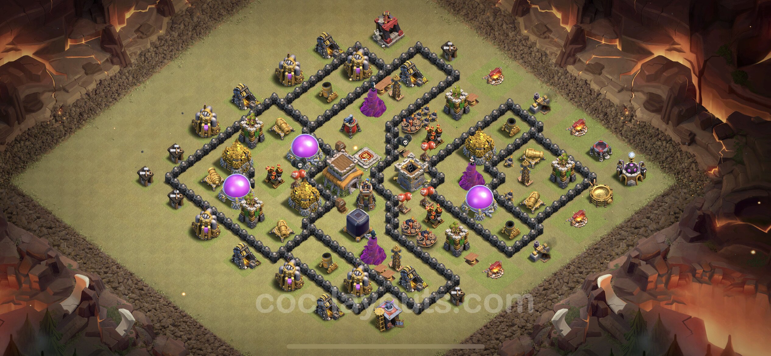 Top War Base TH8 with Link, Hybrid, Anti Everything - Max Levels CWL Plan -...