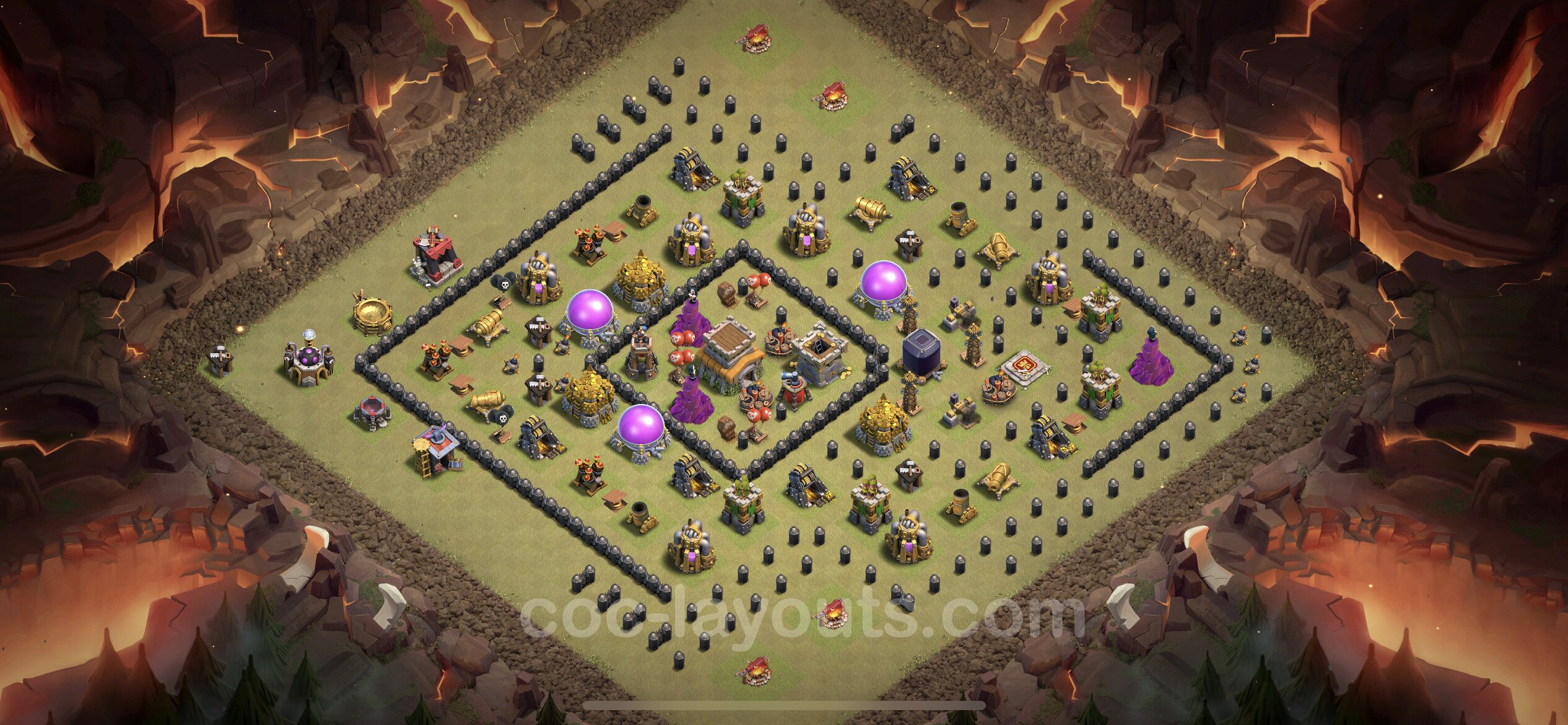 Top War Base TH8 with Link, Anti Everything - CWL Defence Plan - Clash of.....