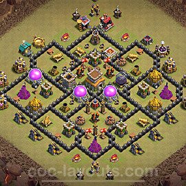 TH8 Anti 3 Stars CWL War Base Plan with Link, Anti Everything, Copy Town Hall 8 Design 2024, #105