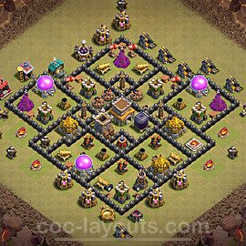 Die Maximal Clan War Base RH8 + Link, Anti Alles 2024 - COC Rathaus Level 8 Kriegsbase (CK / CW) - #108