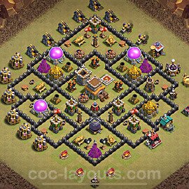 TH8 Anti 3 Stars CWL War Base Plan with Link, Anti Everything, Copy Town Hall 8 Design 2024, #112