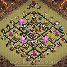 Die Anti 2 Sterne Clan War Base RH8 + Link, Anti Alles 2024 - COC Rathaus Level 8 Kriegsbase (CK / CW) - #113