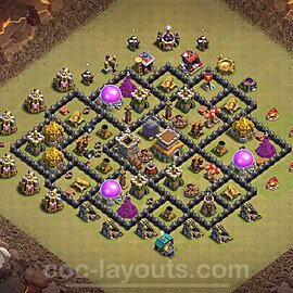 TH8 Anti 2 Stars CWL War Base Plan with Link, Anti Air / Dragon, Copy Town Hall 8 Design 2024, #117