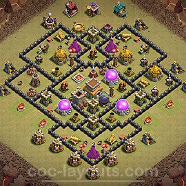 TH8 War Base Plan with Link, Anti Air / Dragon, Hybrid, Copy Town Hall 8 CWL Design 2024, #118