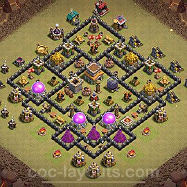 Municipio livello 8 Base di Guerra + Link, Anti tutto - Anti 2 Stelle Disposizione Villaggio COC 2024 TH8 - #119