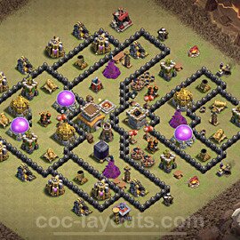 Die Maximal Clan War Base RH8 + Link, Anti Alles, Hybrid 2023 - COC Rathaus Level 8 Kriegsbase (CK / CW) - #12