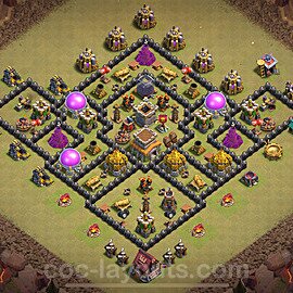 TH8 War Base Plan with Link, Anti Air / Dragon, Hybrid, Copy Town Hall 8 CWL Design 2024, #125