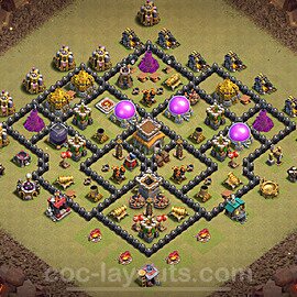 Die Anti 3 Sterne Clan War Base RH8 + Link, Anti Alles 2024 - COC Rathaus Level 8 Kriegsbase (CK / CW) - #126