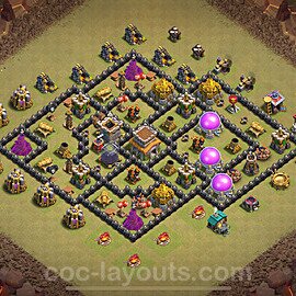 Top Base de Guerre HDV 8 + Lien (Link), Anti Air / Dragon, Hybride 2024 gdc - Hôtel de Ville 8 Base Copier - #127