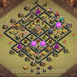 TH8 Anti 2 Stars CWL War Base Plan with Link, Anti Everything, Copy Town Hall 8 Design 2024, #128